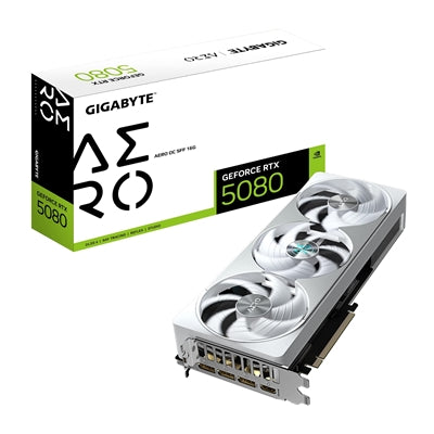 Gigabyte RTX 5080 AERO OC SFF 16GB GDDR7 White Compact GPU Gigabyte RTX 5080 AERO OC SFF 16GB GDDR7 White Compact GPU